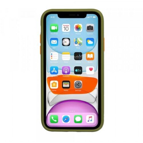 Nillkin Silikonski ovitek s trdim zadnjim delom za iPhone 12 in 12 Pro - zelen Slike