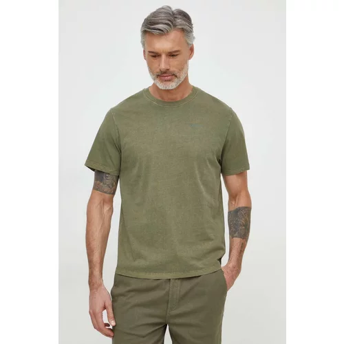 PepeJeans Pamučna majica Jacko za muškarce, boja: zelena, bez uzorka