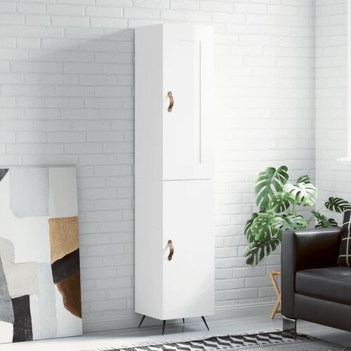  Visoka komoda sjajna bijela 34,5x34x180 cm konstruirano drvo Cene