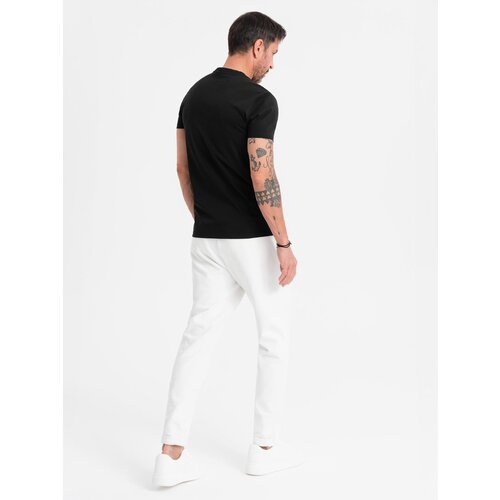 Ombre Men's cotton t-shirt with pocket - black Cene