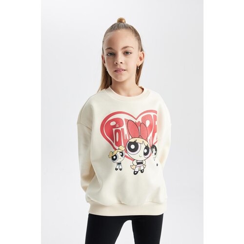 Defacto Girls Powerpuff Girls Crew Neck Soft Furry Thick Sweatshirt Cene