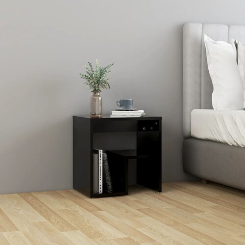 VidaXL Noćni ormarić crni 40 x 30 x 40 cm od iverice Slike