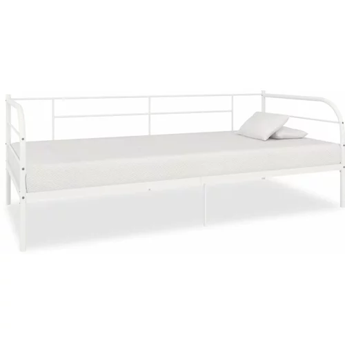  Posteljni okvir za dnevno posteljo bel kovinski 90x200 cm, (20606625)