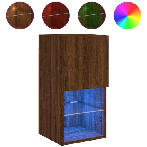 Maison Chic TV omarica - TV stojalo - Televizijska omarica z LED lučkami rjavi hrast 30,5x30x60 cm, (21702381) Cene