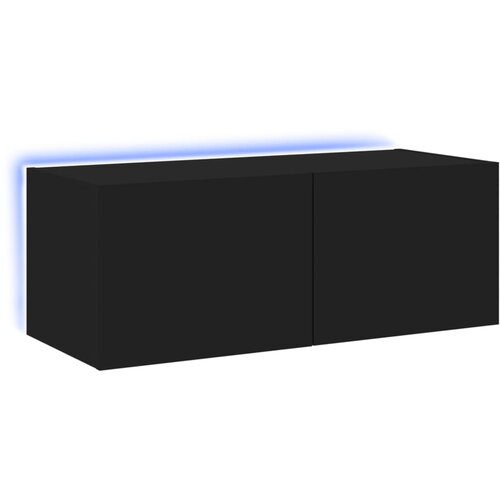 Maison Chic Stenska TV omarica - TV stojalo - Televizijska omarica z LED lučkami črna 80x35x31 cm, (21701390) Cene