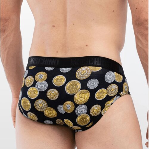 Moschino mu&amp;scaron;ke gaće sa printom kovanica, crni Slike