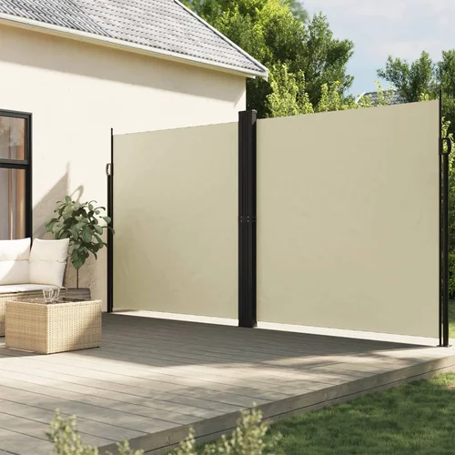 vidaXL Bočna tenda na uvlačenje krem 220 x 600 cm