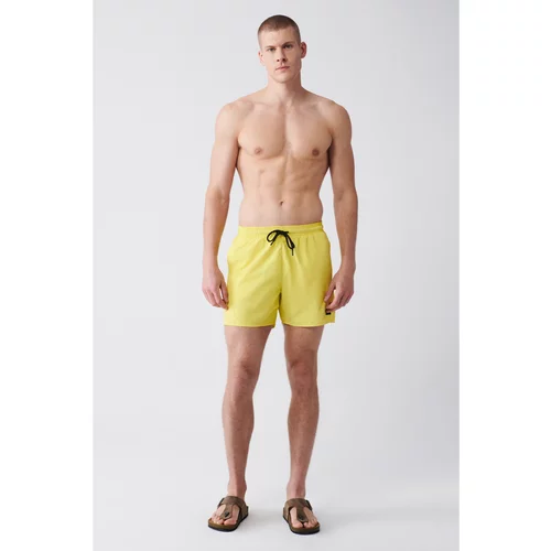 Avva Men's Yellow Quick Dry Standard Size Flat Swimwear Marine Shorts