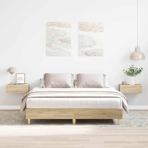 VidaXL Okvir kreveta bez madraca boja 140x200 cm konstruiranog drva Slike