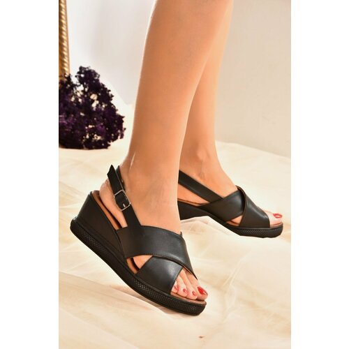 Fox Shoes Women's Black Wedge Heels Shoes Slike