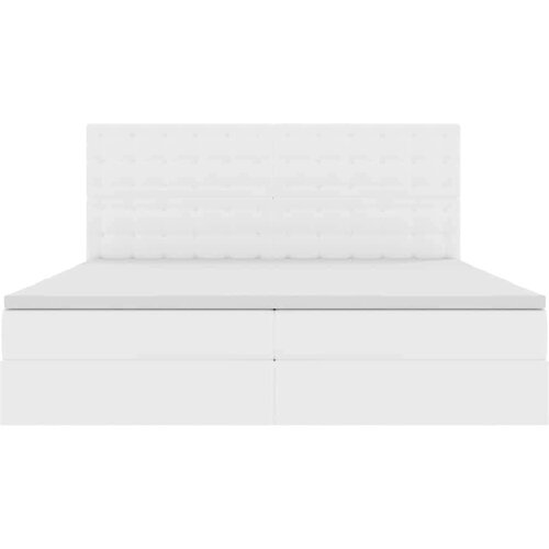  Krevet s od storage Čista bijela 200 x 200 cm Lažna koža Slike