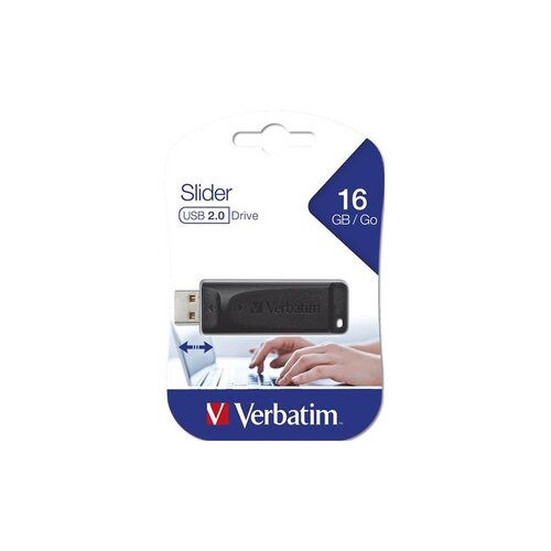 Verbatim USB stik 16 GB Slider crni 98696 USB 2.0 Cijene