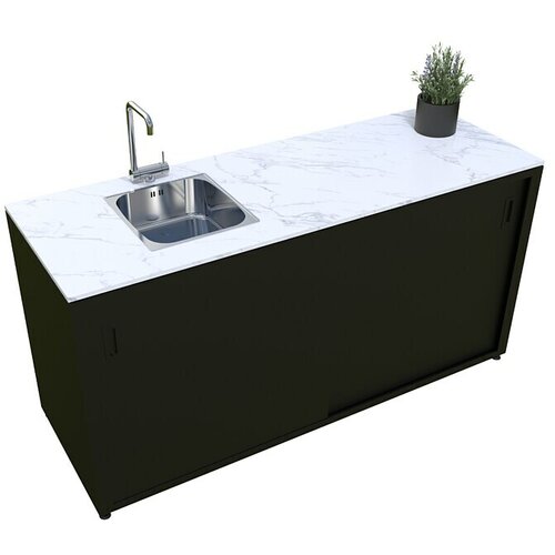  Ormarić sa sudoperom za ljetnu kuhinju (D x &amp;Scaron; x V: 180 x 63 x 92 cm, Plemeniti čelik) Slike