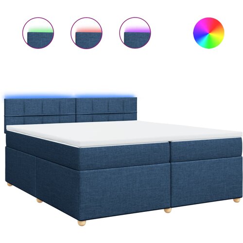 vidaXL Box spring postelja z vzmetnico modra 200x200 cm blago, (21308067) Cene