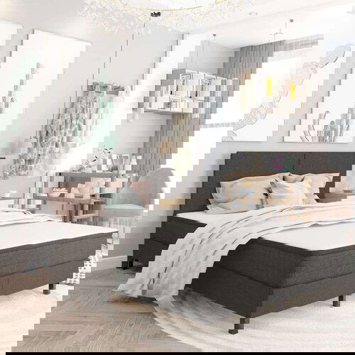 Od tkanine s oprugama tamnosivi 180 x 200 cm Slike