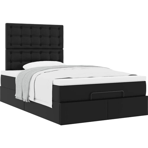 VidaXL Otomanski okvir kreveta s madracem crni 120x200cm umjetna koža Slike