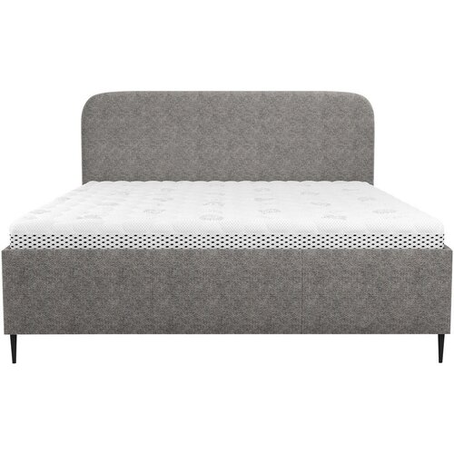 MID.YOU OBLAZINJENA POSTELJA 140 cm x 200 cm , les, tekstil, leseni material rjavosiva Slike