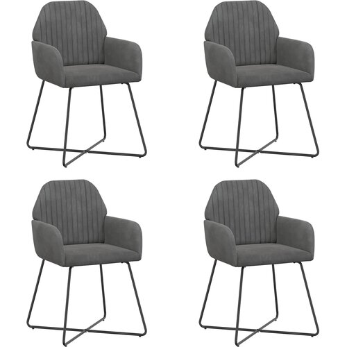  Trpezarijske stolice 4 pcs Bar&amp;scaron;un Tamnosiva 55 x 50 x 84 cm Slike
