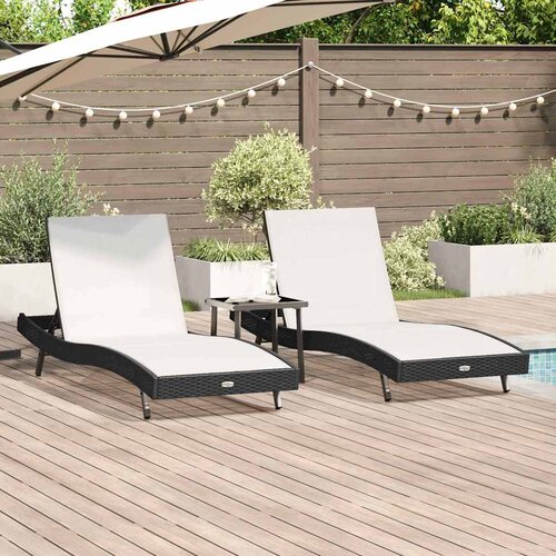  Ležaljka 3 pcs Crna i bijela 197 x 70 x 82 cm poliratan Cene