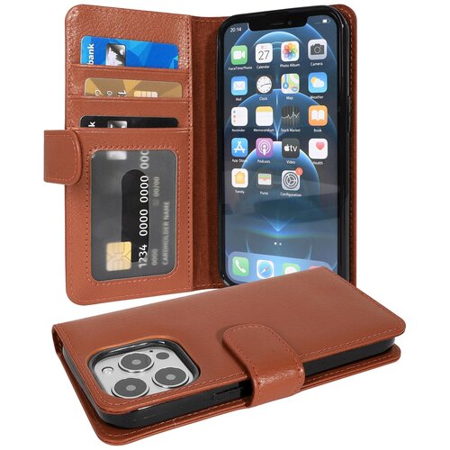 Cadorabo Ohišje, združljivo z Apple iPhone 13 PRO MAX v cognac brown - Zaščitni ovitek z magnetnim zapiranjem in 3 režami za kartice, (20553067) Cene