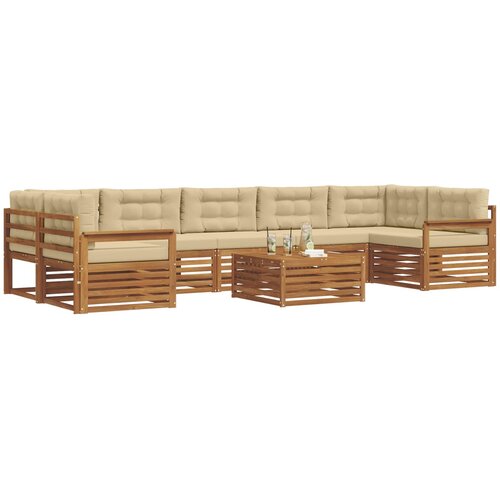  Set vanjskih sofa 8 kom. Prirodna i bež Slike