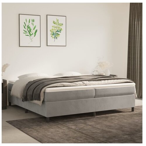  Okvir  Za krevet s oprugama svjetlosivi 200x200 cm bar&scaron;unasti Cijene
