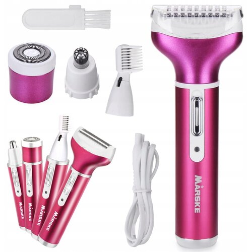 4 u 1 bežična baterija. depilator i aparat za brijanje dlačica usb roza Slike