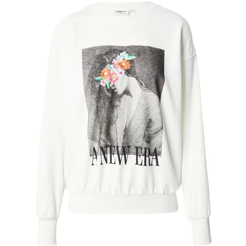Only Sweater majica 'HANNA' svijetloplava / tamo siva / narančasta / bijela