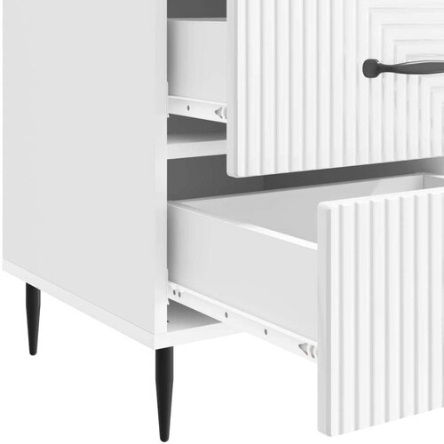  Noćni ormar s ladicama Bijela visokog sjaja 43 x 41 x 66 5 cm - Bijela visokog sjaja Slike