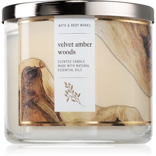 Bath &amp;amp; Body Works Velvet Amber Woods mirisna svijeća 411 g Slike