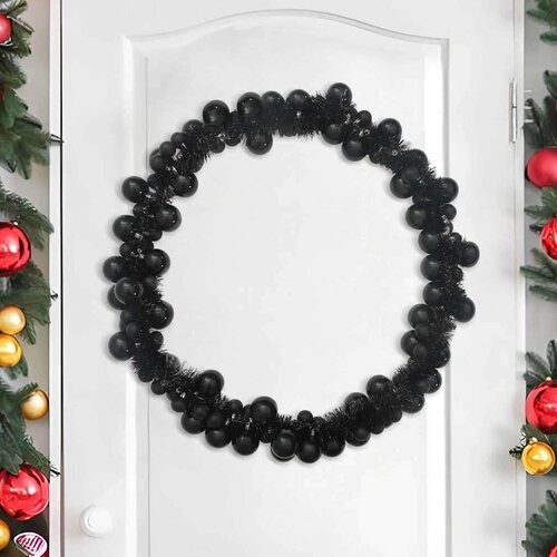 vidaXL Garland od božićnih kuglica Crna 186 cm Polistiren Cene
