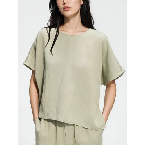 Reserved Bluza s liocelom - bljedozeleno Cene