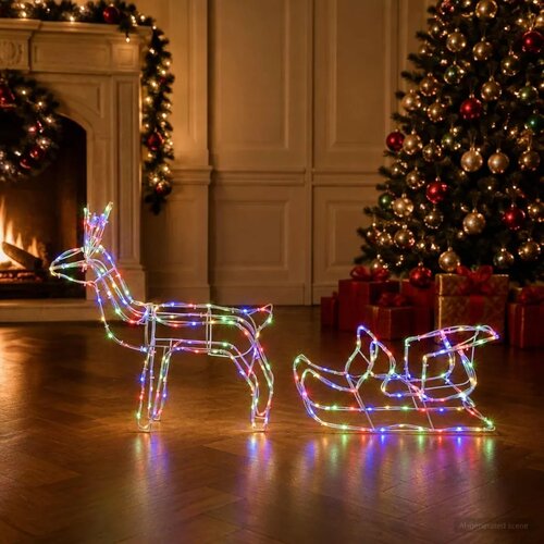  Božićna dekoracija s jelenom i sanjkama LOVIISA 240 LED lampica - &Scaron;areni Cijene