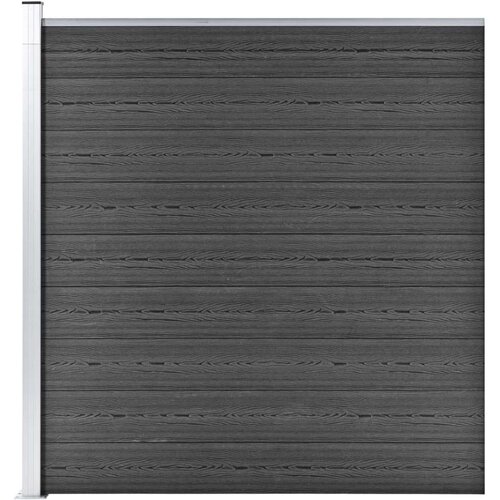  Panel za ogradu WPC 175 x 186 cm crni Slike