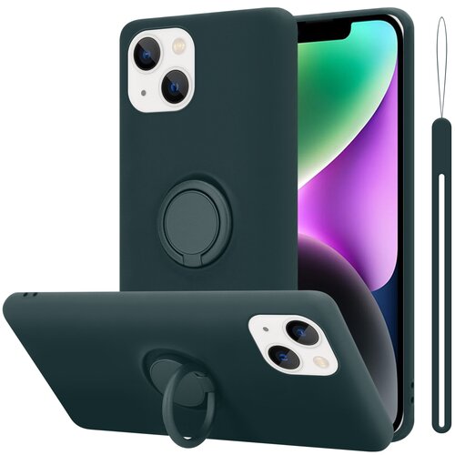 Cadorabo Ohi&amp;scaron;je, združljiv z Apple v tekoči zeleni barvi - za&amp;scaron;čitni pokrov iz fleksibilnega silikona TPU z obročem, (20603181) Slike