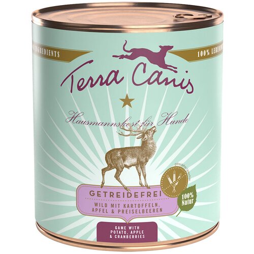 Terra Canis brez žit 6 x 800 g - Divjačina s krompirjem, jabolki in brusnicami Cijene