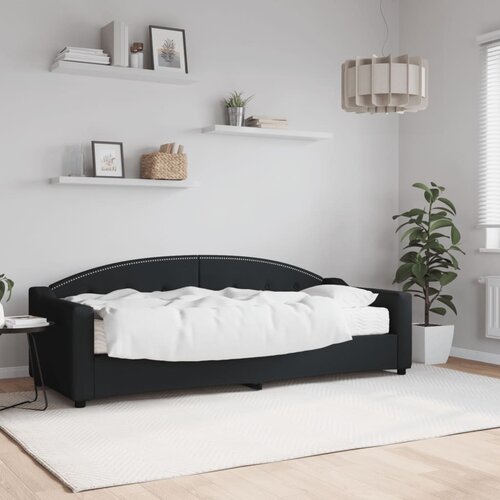  Dnevni krevet s madracem crni 80 x 200 cm od tkanine Cene