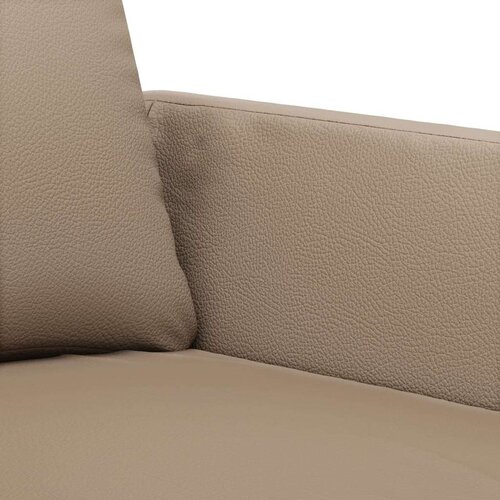  3-dijelni set sofa s jastucima boja cappuccina od umjetne kože Slike