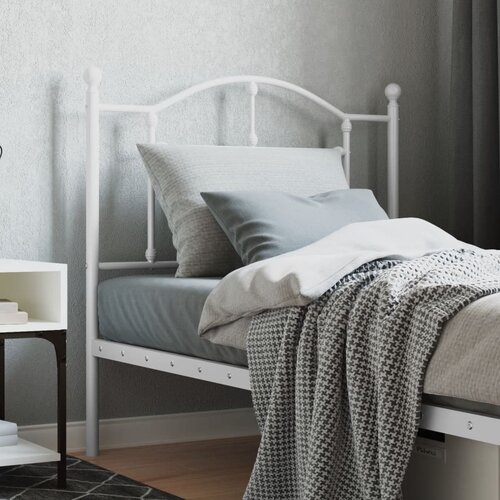 VidaXL Kovinsko vzglavje belo 90 cm Slike