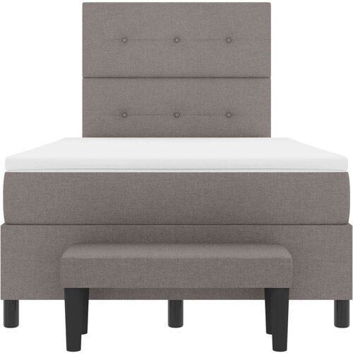  Krevet s oprugama s madracem i klupom taupe 120x200 cm tkanina Slike