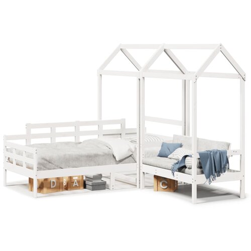 vidaXL Set dnevnog kreveta i klupe s krovom bijeli 80x200 cm borovina Cijene