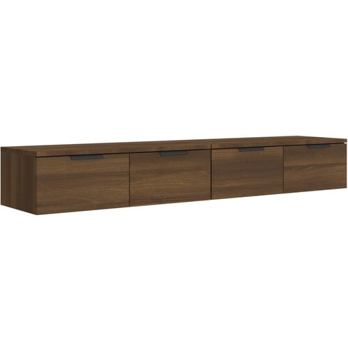 Maison Chic Stenska omarica - Zidna omarica 2 kosa rjavi hrast 68x30x20 cm konstruiran les iu1094, (22063620) Slike