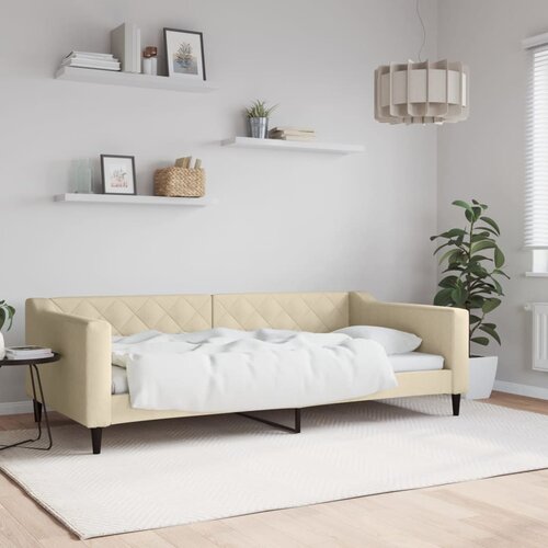  Dnevni krevet krem 100 x 200 cm od tkanine Cene