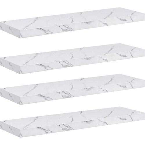  Polica na zidu Zidne 4 pcs Bijeli mramor 90 x 23,5 x 4 cm Slike