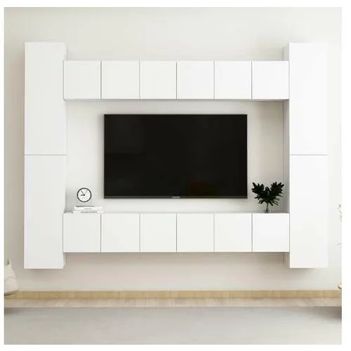  Komplet TV omaric 10-delni bela iverna plošča