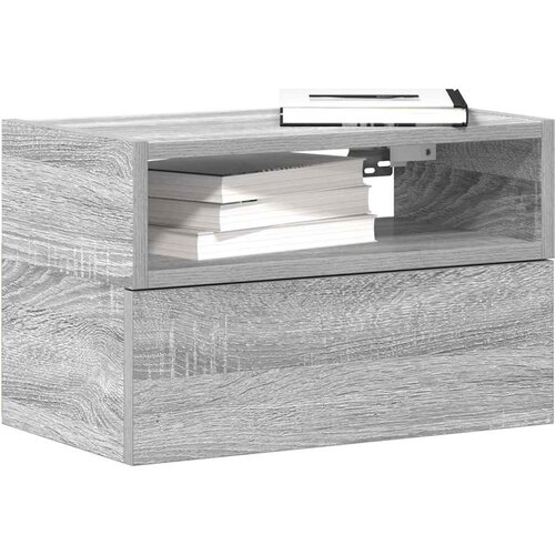 VidaXL Stenska nočna omarica siva sonoma 45x26x28,5 cm Slike