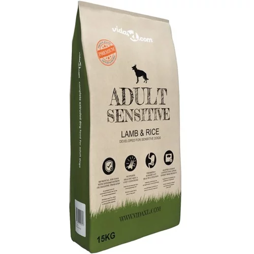 vidaXL Suha hrana za pse Adult Sensitive Lamb Rice 15 kg