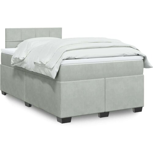 Box spring krevet s madracem svjetlosivi 120x200 cm baršunasti Cijene