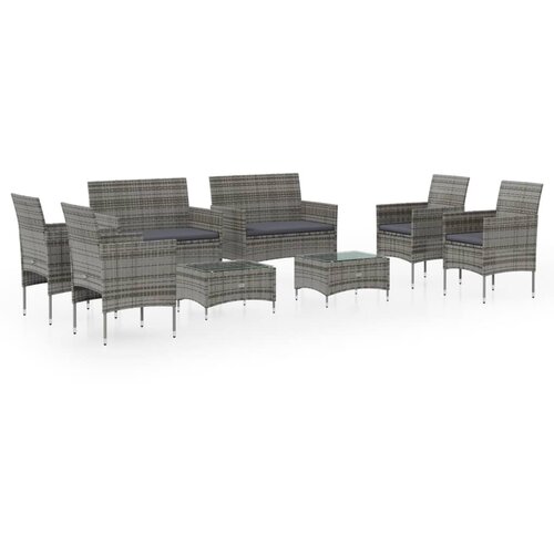 Maison Chic Seti vrtnega pohištva - Vrtna garnitura - Vrtni pohištvo set 8-delna z blazinami poli ratan siva, (21800776) Cene