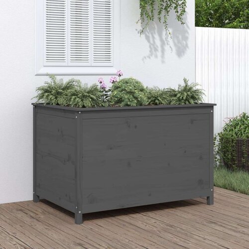 vidaXL Vrtna visoka greda siva 119,5x82,5x78 cm trdna borovina Cene